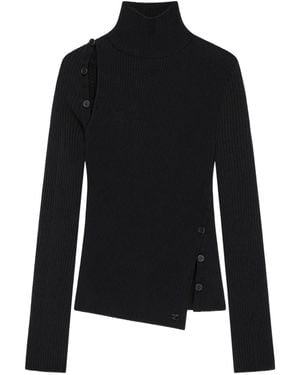 Courreges Jersey Oblique con botones - Negro