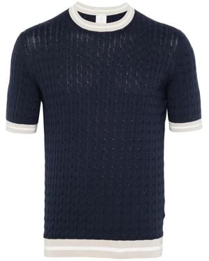 Eleventy Cable-Knit T-Shirt - Blue