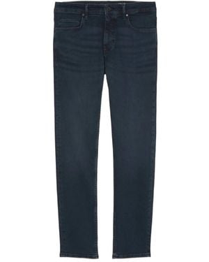 Marc O' Polo Belt-Loops Leather-Patch Jeans - Blue