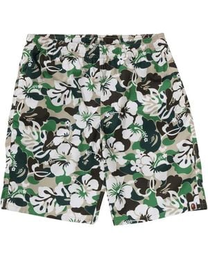 A Bathing Ape Badehose Mit Blumen-Print - Grün