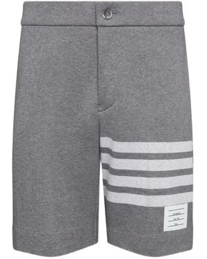 Thom Browne Bermudas Con Motivo 4-Bar - Gris