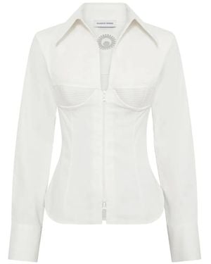 Marine Serre Corset-Style Zipped Shirt - White