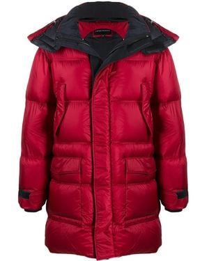 Emporio Armani Contrast Hood Down Parka - Red