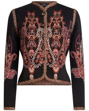 Etro Cardigan À Motif Cachemire - Noir