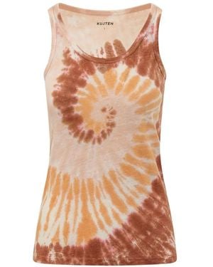 Kujten Tie-Dye Tank Top - Brown