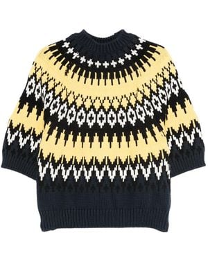 N°21 Pull À Motif Géométrique - Noir