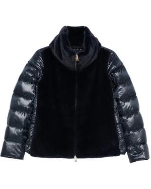 Herno Quilted Faux-Fur Jacket - Blue