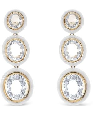 Goshwara 18K Melange Agate Earrings - White