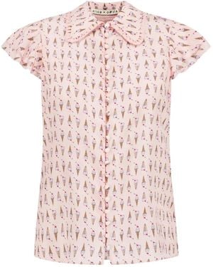 Alice + Olivia フレアスリーブ ブラウス - ピンク