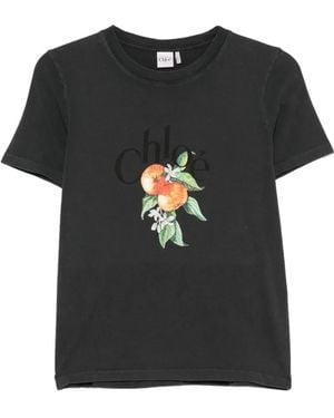 Chloé Baby Fit T-Shirt With Logo - Black