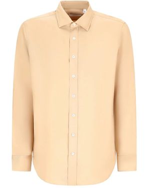 Lardini Long-Sleeves Button-Up Shirt - Natural
