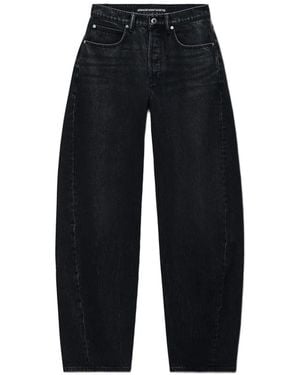 Alexander Wang Crystal Hotfix Logo Pocket Blow Up Jean - Blue