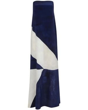 Lenny Niemeyer Abstract-Print Strapless Maxi Dress - Blue