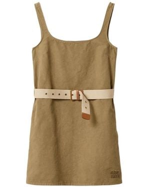 Miu Miu Old Gabardine Mini-Dress - Natural