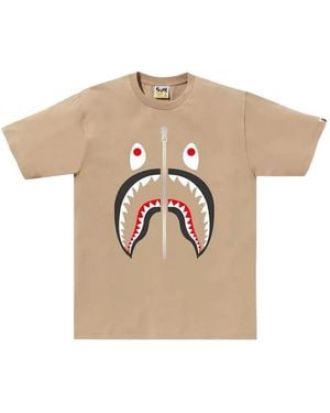 A Bathing Ape Shark-Print Short-Sleeve T-Shirt - Natural