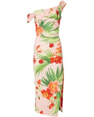 Carolina Herrera フローラル シャーリング ドレス - ホワイト