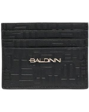 Baldinini Monogram-Pattern Leather Card Holder - Black