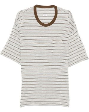 Visvim Camiseta Mondo Border A Rayas - Blanco