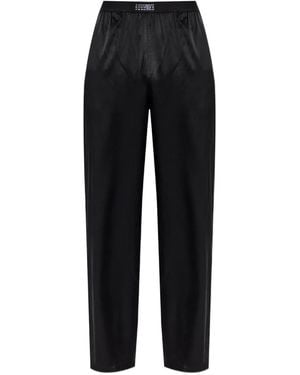 MM6 by Maison Margiela Logo-Waistband Pajama Pants - Black