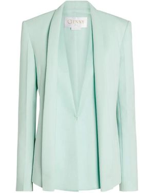 Genny Open Front Blazers - Blue