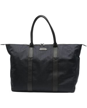 Canali Patterned Weekend Bag - Black