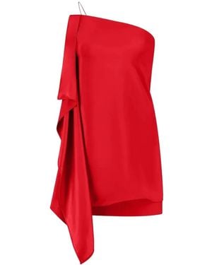 GAUGE81 Misaki One-Shoulder Asymmetric Mini Dress - Red