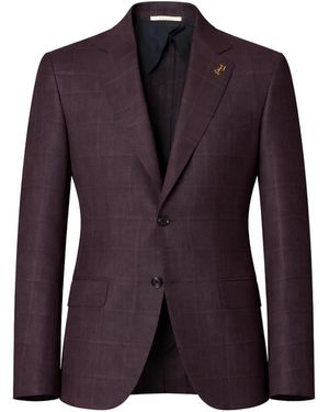 Pal Zileri Blazer À Carreaux Et Revers Crantés - Purple