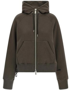 Sacai Pleated Zip-Up Hoodie - Brown