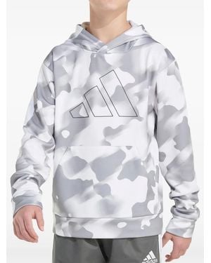 adidas D4T Camouflage-Print Hoodie - Grey