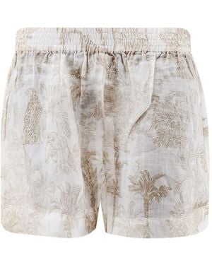 MC2 Saint Barth Elasticated-Waist Printed Shorts - White