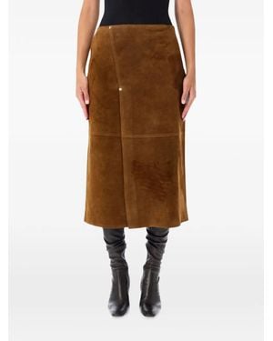 Studio Nicholson Melete Wrap-Style Midi Skirt - Brown