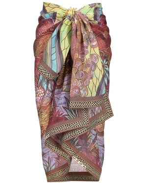 VLISCO DIALOGUES Knot-Detail Pareo - White