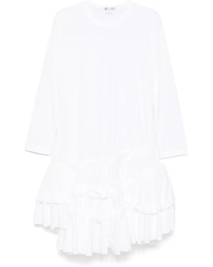 Comme des Garçons Abito Midi Con Ruches - Bianco