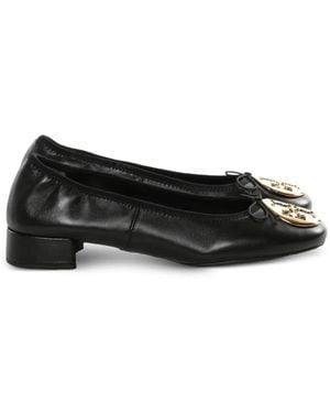 Tory Burch Reva Logo-Plaque Ballet Flats - Black