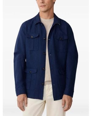 Hackett Patch-Pocket Overshirt - Blue
