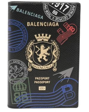 Balenciaga Étui Pour Passeport À Imprimé Graphique - Noir