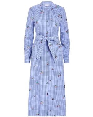 Markarian Gazania Sequin-Embellished Midi Shirt Dress - Blue