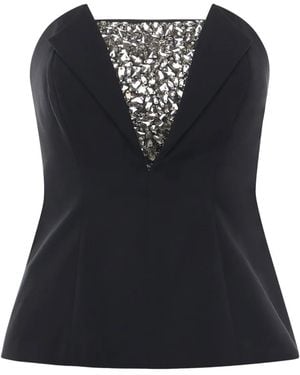 Genny Stone-Embellishment Top - Black