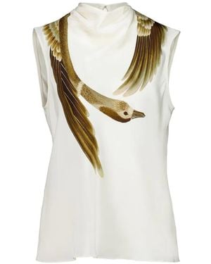 Altuzarra Arlie Goose-Print Top - White