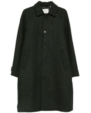Les Deux Button-Up Raglan-Sleeve Coat - Black
