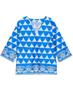 Maliparmi V-Neck Blouse - Blue