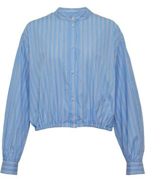 MSGM Gestreiftes Hemd mit weiten Ärmeln - Blau