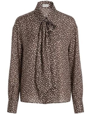 Brunello Cucinelli Chemise À Col Lavallière - Brown