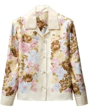 Versace Printed Silk Twill Shirt - White