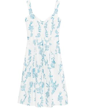 Etro Vestido Midi Con Motivo Floral - Azul