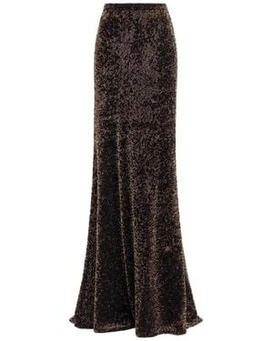 Gemy Maalouf Sequin-Embellished Slim-Fit Skirt - Brown