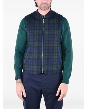 MC2 Saint Barth Spencer Reversible Tartan Vest - Blue