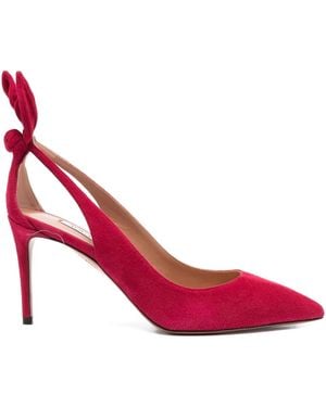 Aquazzura 80Mm Bow-Detail Cut-Out Pumps - Pink