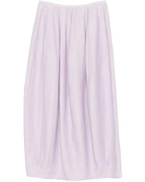 Tela Pleated Rear-Slit Skirt - Pink