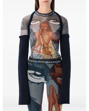 OTTOLINGER Top Julien A Maniche Lunghe - Blu